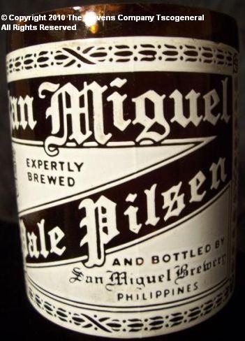 VINTAGE SAN MIGUEL PALE PILSEN BOTTLE END GLASS W561  