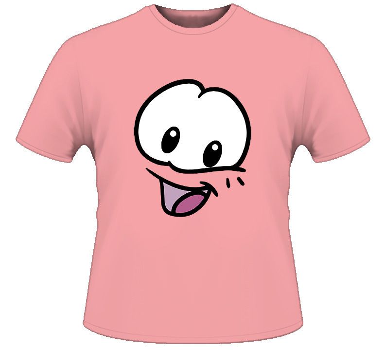 Pink Puffle Club Penguin Big Face T Shirt Light Pink  