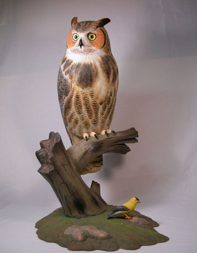 22 Life Size Great Horned Owl Orig BirdCarving/Birdhug  