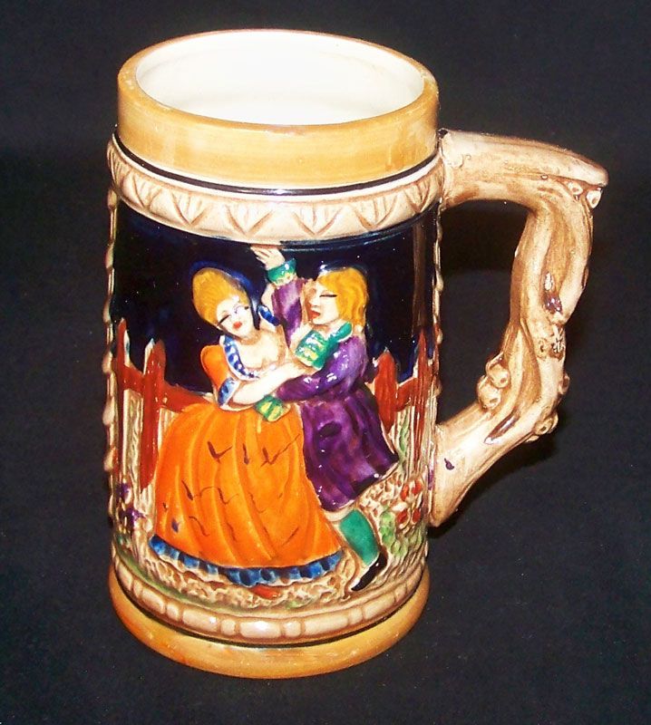 German People Scene Ceramic Beer Tankard Stein Mug Cup  