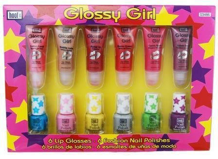 New) Hoof 12 Piece Flavored Lip Gloss & Nail Polish Kit  Great 