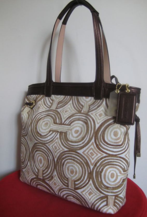 NWT COACH AUDREY OP ART SWIRL LEIGH NS TOTE BAG 17044  