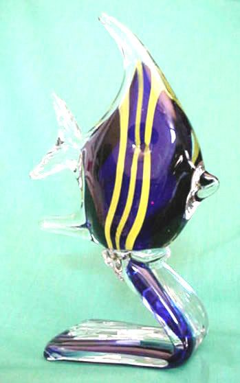 ANGELFISH HAND BLOWN ART GLASS DECO SCULPTURE FISH NEW  