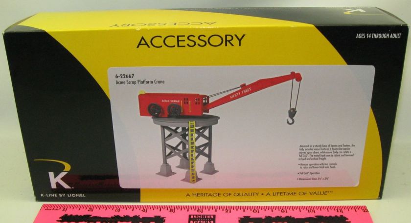 New K Line by Lionel 6 22667 Acme Scrap Platform crane  