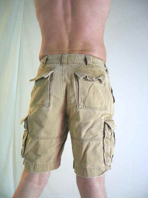 Abercrombie & Fitch Khaki Zipper Fly Cargo Shorts 12  