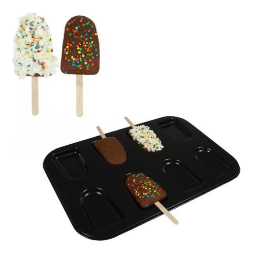 CakeSicle Baking Pan Kit Non Stick Bake Pan +25 Cake Sticks Kitchen 