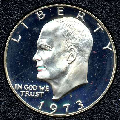 1973 S Proof Eisenhower Dollar Brown Box  