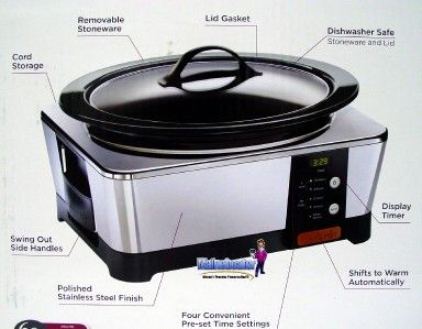 New CROCK POT Roaster Oven Designer Series Slow Cooker 6QT 