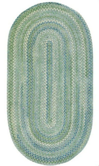 Waterway Green/Blue Chenille Braided Area Throw Rug 200  