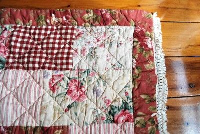 Vintage Rose Patch Quilted Floor Bath Mat 59x70cm  