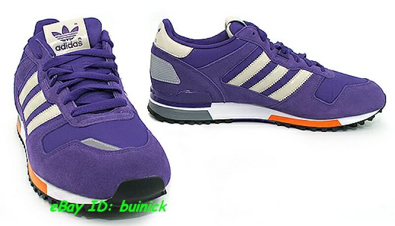 ADIDAS ZX 700 Trainers Purple Bone Orange Suede Mesh running new UK9.5 