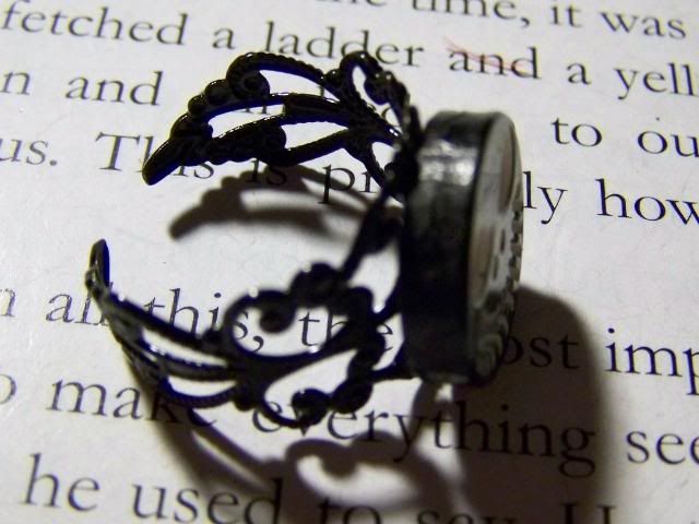   jack skellington face adjustable ring handmade by tattoo heroine