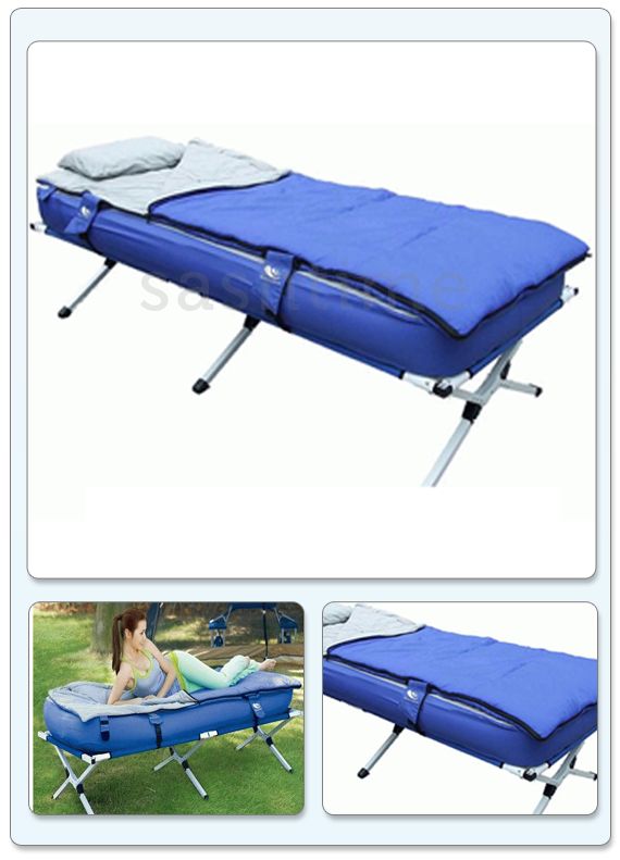 IN 1 SLEEPING CAMPING AIR BED COT COMBO SLEEPING BAG  