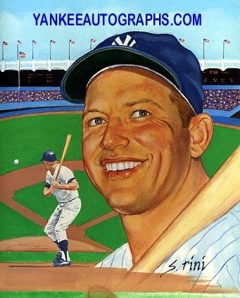 MICKEY MANTLE ORIGINAL SUSAN RINI YANKEES ARTWORK. 1/1.  