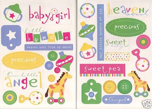 Keepsake Newborn Infant Baby Girl Toys Phrases Stickers  