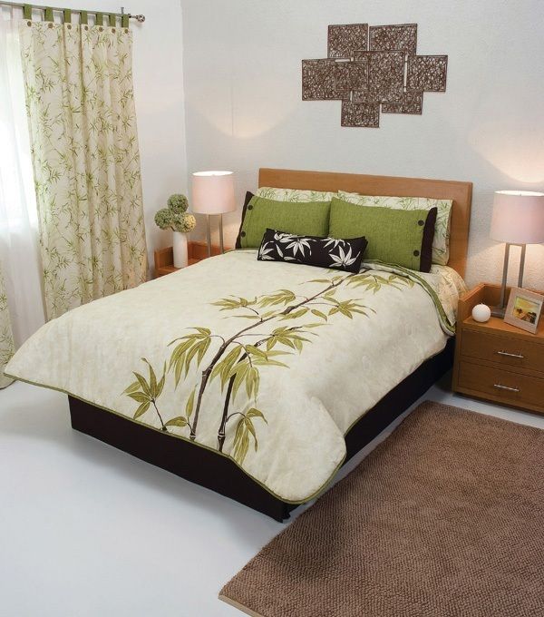 NEW Reversible Bamboo Trees Green Brown Comforter Bedding Bed In A Bag 