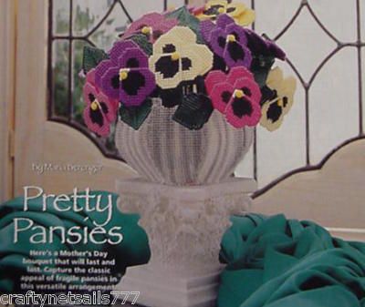 Pretty Pansies & Basket 8x7 Plastic Canvas Pattern  