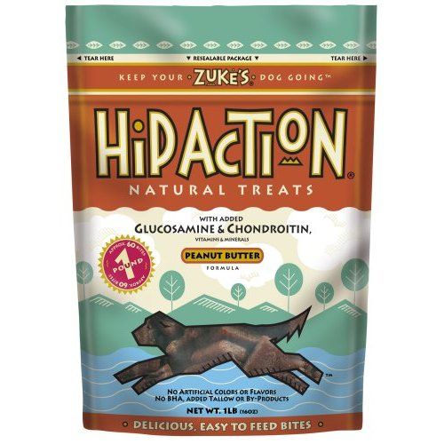 Zukes Hip Action Peanut Butter Treats Glucosamine 1lb  