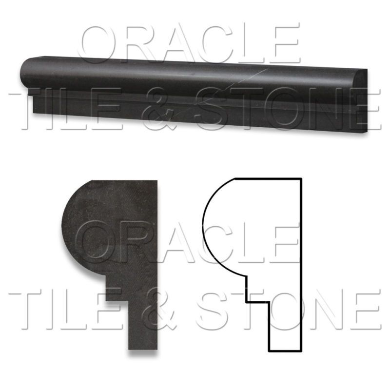 12 Taurus Black Marble Polished OG 1 Chair Rail  