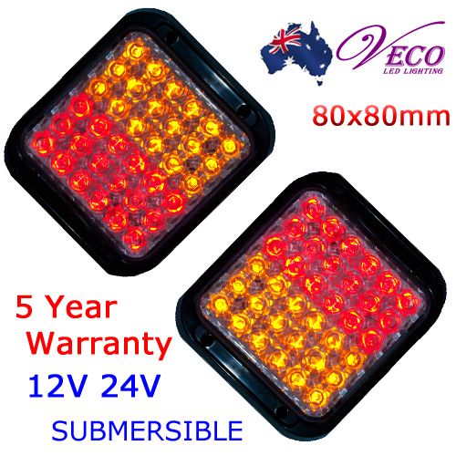 LED TAIL LIGHTS BOAT VAN UTE CARAVAN TRAILER INDICATOR SUBMERSIBLE 