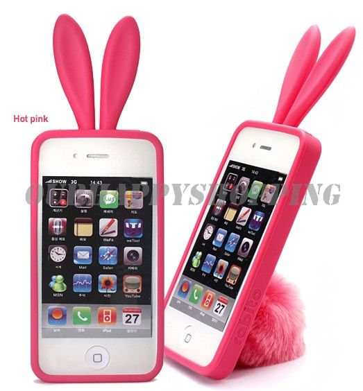 iPhone 4 4G Bunny Rabbit Silicone Rubber Case Skin Red  