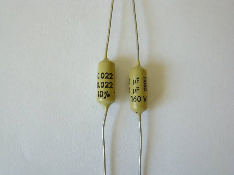 VINTAGE MULLARD C296 0.022 / 160V TONE CAPACITORS  