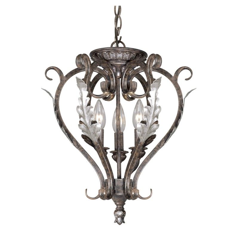 NEW 3 Light Flush Mount Ceiling Lighting Fixture, Burnt Bronze Patina 