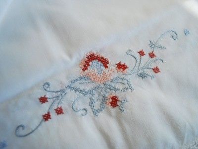 Crochet Lace Rose Cross Stitch Bed Sheet Valance QUEEN  