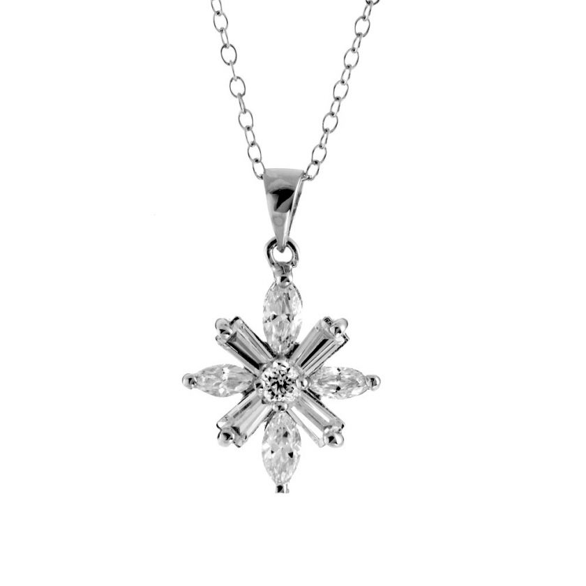 Sterling Silver Cubic Zirconia Star Pendant/Necklace  