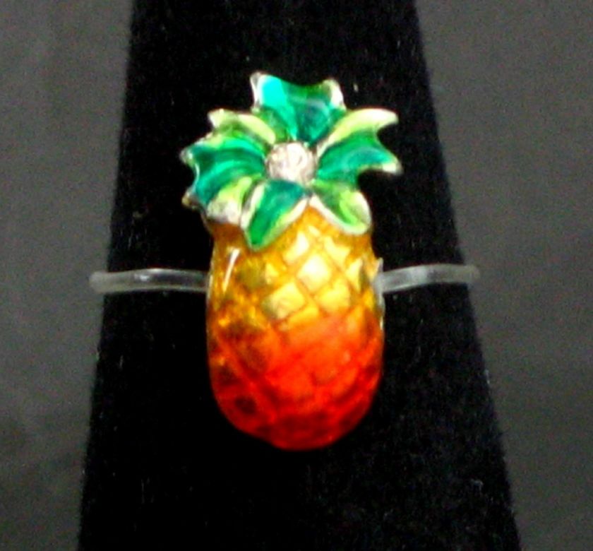 JJBZ CUTE COLORFUL PINEAPPLE & BLING ILLUSION TOE RING  