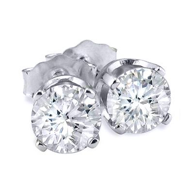 Ct. Round Brilliant Cut Diamond Stud Earrings 14K  