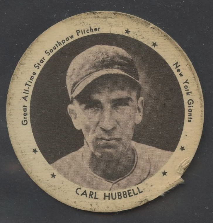 1937 Dixie Lid Carl Hubbell  