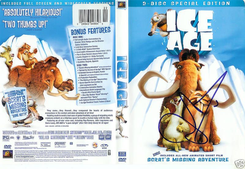 John Leguizamo Autographed Ice Age DVD Cover  