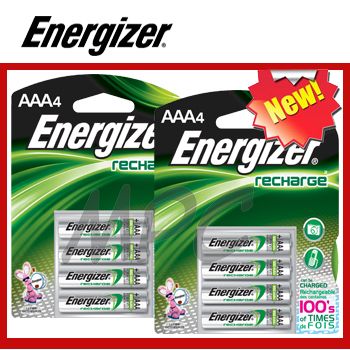 new energizer rechargeable 8x nimh 850mah aaa batteries 2 pack of 4 