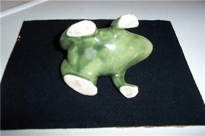 VINTAGE BRUSH MCCOY GREEN FROG PLANTER POTTERY  