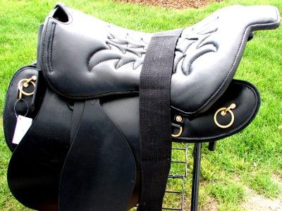 18 Black TROOPER ENDURANCE GAITED ENGLISH WESTERN LEATHER SADDLE 