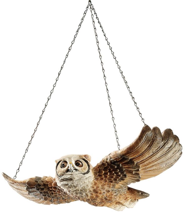 Garden Owl Hanging Sculpture Statue Figurine  