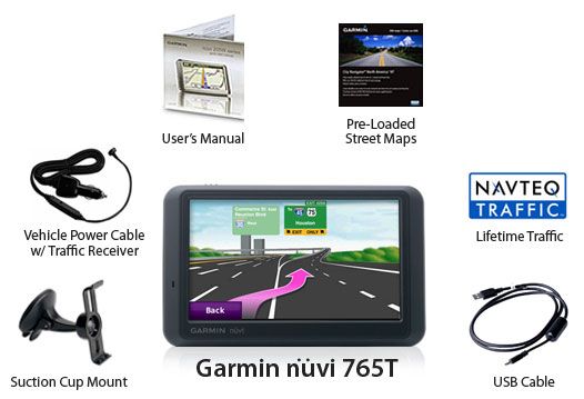 Garmin Nuvi 765T GPS Vehicle Navigation System 718103038171  