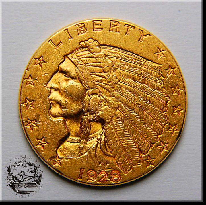 USA $2,50 Indian Head 1928 Gold TCH#1E  