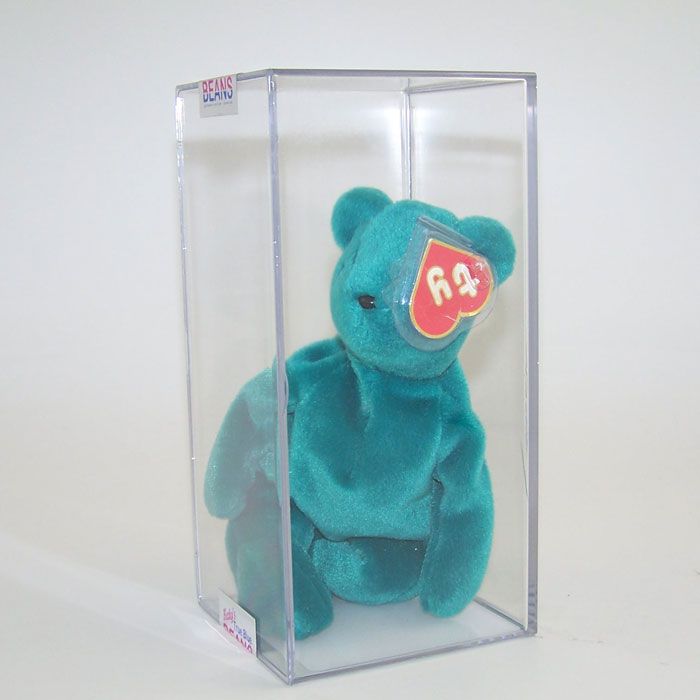 AUTHD   OLD FACE TEAL TEDDY (1ST GEN HANG TAG) TY BEANIE BABY BEAR 