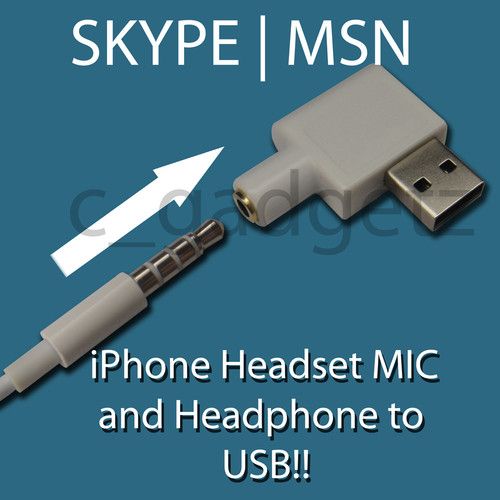 USB soundcard for iPhone headset/MIC   MSN SKYPE PS3  