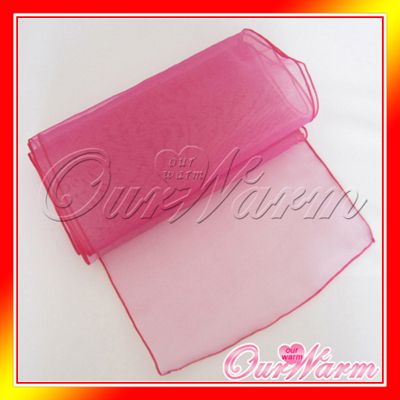 20 Hot Pink Fuchsia 12x108 Organza Table Runner Wedding Party 