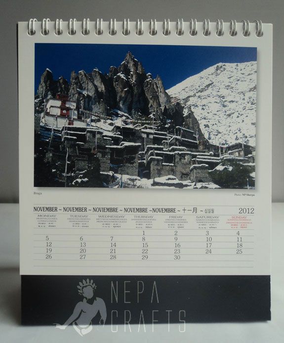 Annapurna Table Calendar 2012 Medium Size NEPAL 7.5  