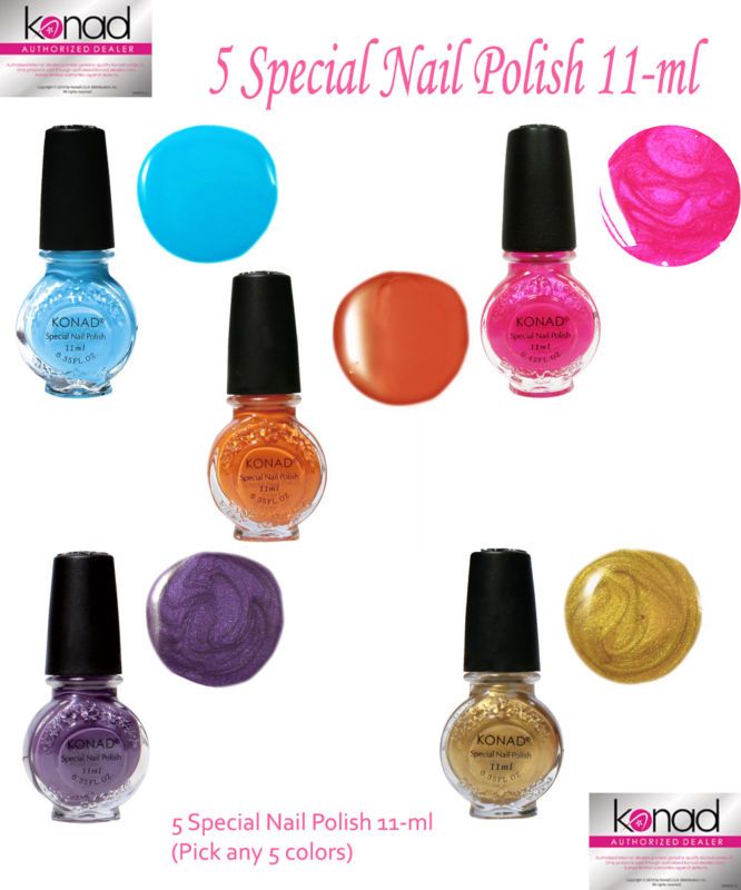 KONAD Nail Art PICK 5 SPECIAL NAIL POLISH COLORS  