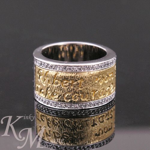 Luxury jewelry CZ letter carving ring sz5~8 tr1257  