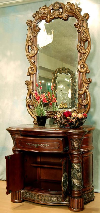 Classic Romantic Old World Spanish Chestnut Bedroom Set  