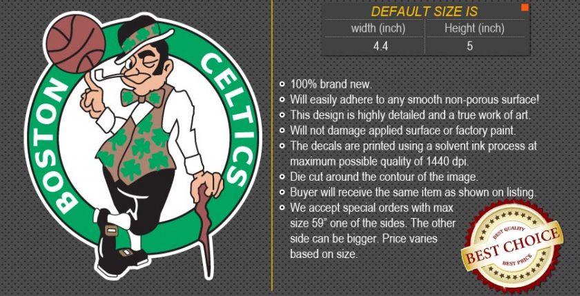 Boston Celtics NBA Basketball Logos Car Bumper Window Wall Sticker 