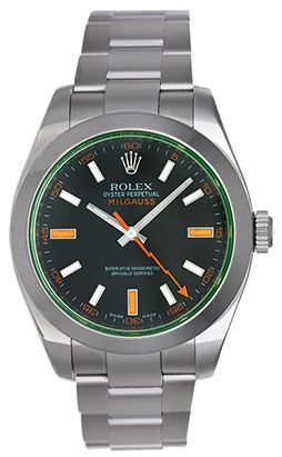 Rolex Green Milgauss Green Crystal Anniversary Model 116400V  