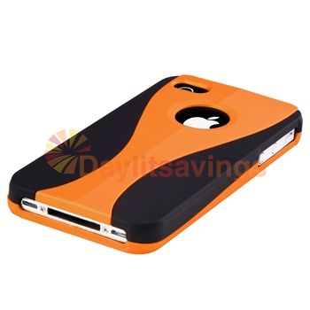   Black S Shape Hard Case+Privacy Filter Protector For Apple iPhone 4 4S