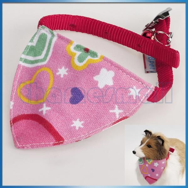 Pet Dog Cat Bandana Collar Neck Scarf Neckerchief w/ Jingle Bell 